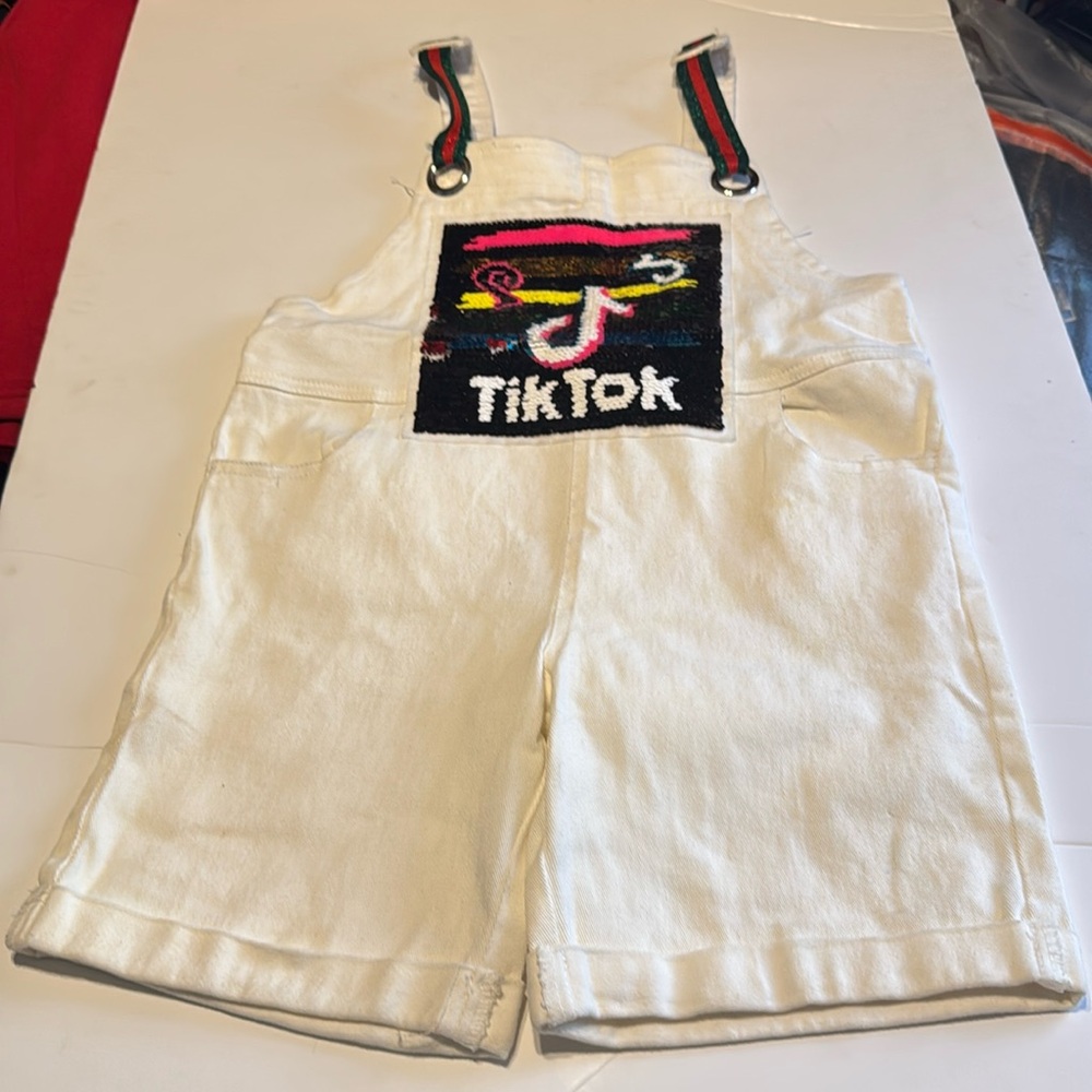 NWT Denimland Paris - Collection- Tik Tok sequins Overalls- Size 10 Kids